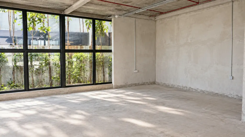 Adhira & Appa Café — before: illustrative visualisation of the bare shell