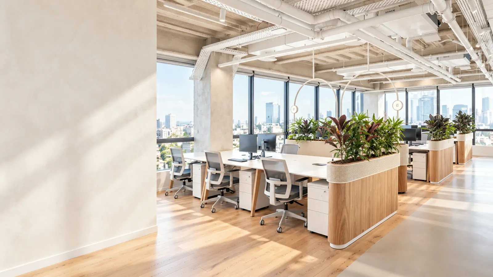 Open-plan workspace designed and built by Brillen